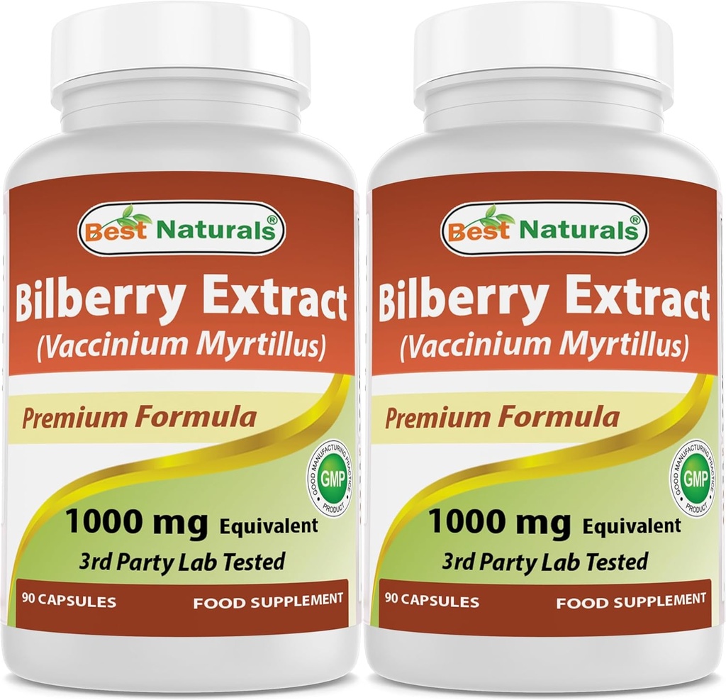Melhores Naturals Bilberry 1000 Mg 90 Cápsulas (90 Contagem (Pacote de 2))