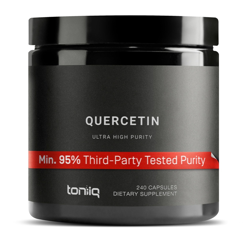 Cápsulas Toniiq Ultra Alta Pureza Quercetina - 95%+ Altamente purificado e biodisponível - 1000mg por serviço - 240 Cápsulas Quercetin Suplemento