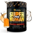 ALFA LION Pó de treino pré-humano, Beta Alanine, L-Taurine e Cafeína Tri-Fonte para Energia e Foco Sustentados, Óxido Nitrico e Citrulina para Bomba (21 Servões, Índio Laranja)