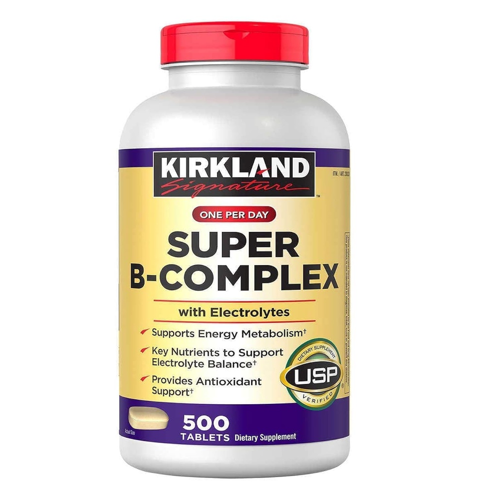 Assinatura Kirkland Super B-Complexo (2-Pack) com Eletrólitos (2 x 500 Comprimidos)