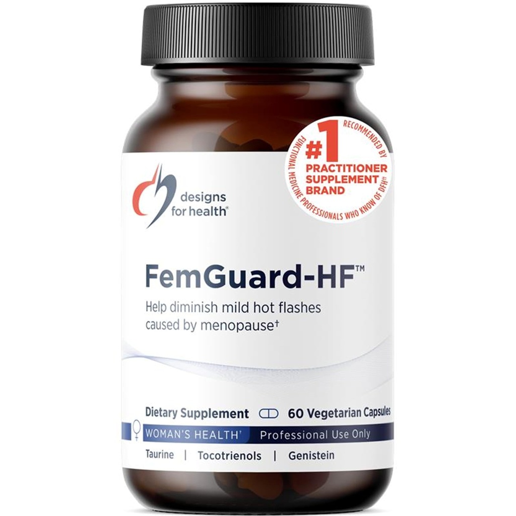 Designs para a saúde FemGuard-HF - Ajuda Minish Mild Menopause Hot Flashes - Peri & Menopause Suplementos para as mulheres para apoiar o envelhecimento saudável, equilíbrio hormonal e saúde óssea (60 Cápsulas)