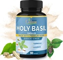 Cápsulas Organic Cadane Holy Basil Supplements, 5in1 com Guduchi, Ginger, Curcumina Turmérica, Alcaçuz - Suporte Imune - 90 Cápsulas para 3 Meses
