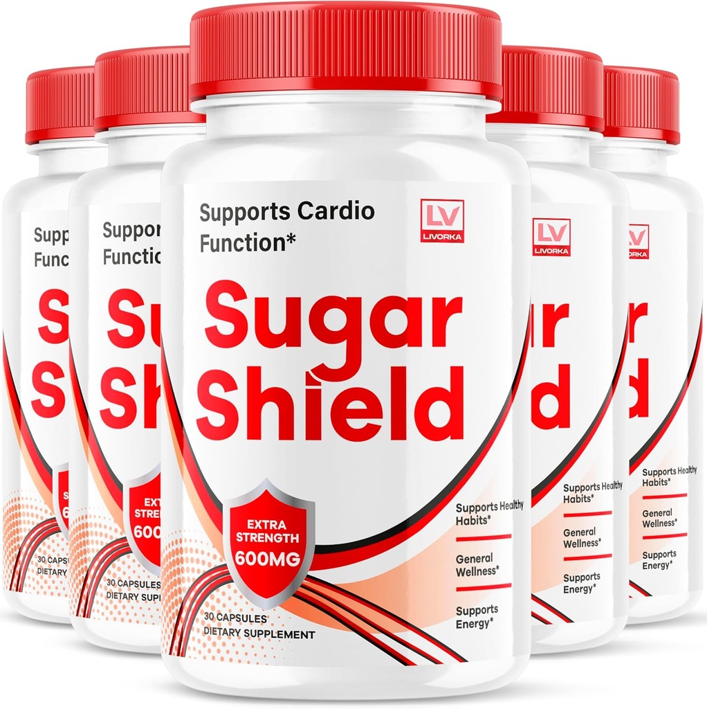 (5 Pack) Sugar Shield, Sugar Shield Blood Support, Sugar Shield Pills, Sugar Shield Cápsulas, Sugar Shield, Sugar Shield Fórmula avançada, Sugar Shield Reviews, 150 Cápsulas