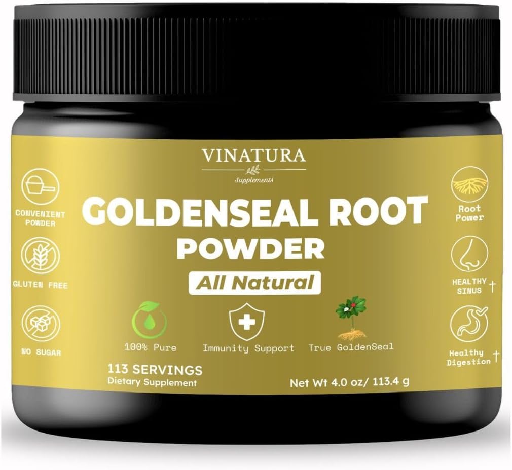 Goldenseal Root Powder - 4 onças, 113 Servings * EUA feito e testado * Puro Natural Goldenseal Root Powder Supplement
