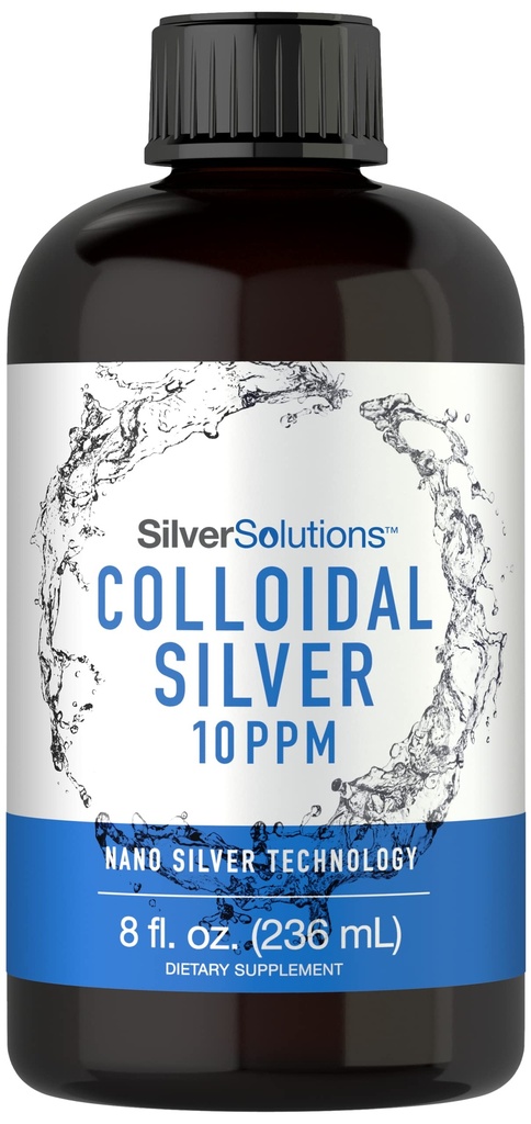 Carlyle Colloidal Silver □ 10 PPM □ 8 oz (236 ml) Soluções de Tecnologia de Prata de Nano