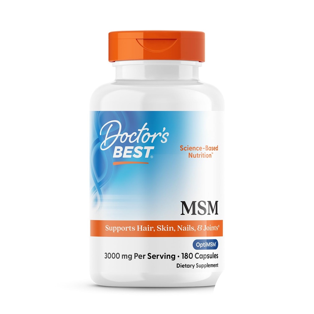 Médicos Melhores HSH, Suporta cabelo, pele, unhas, e articulações, Não-GMO, Gluten Free, 3000 mg por serviço, 180 Cápsulas