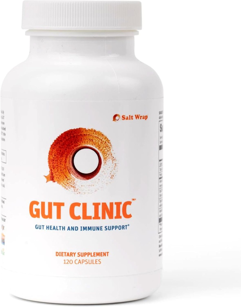 SaltWrap Gut Clinic Postbióticos - Gut Health, Reparo de Gut Completo, Barreira e Suporte Imune - Ajuda a Bloating, Gás e Indigestão - 90 Cápsulas