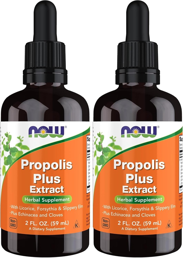 Now Supplements, Propolis Plus Extract Liquid com Dropper, Herbal Supplement, 2-Ounce (Pacote de 2)