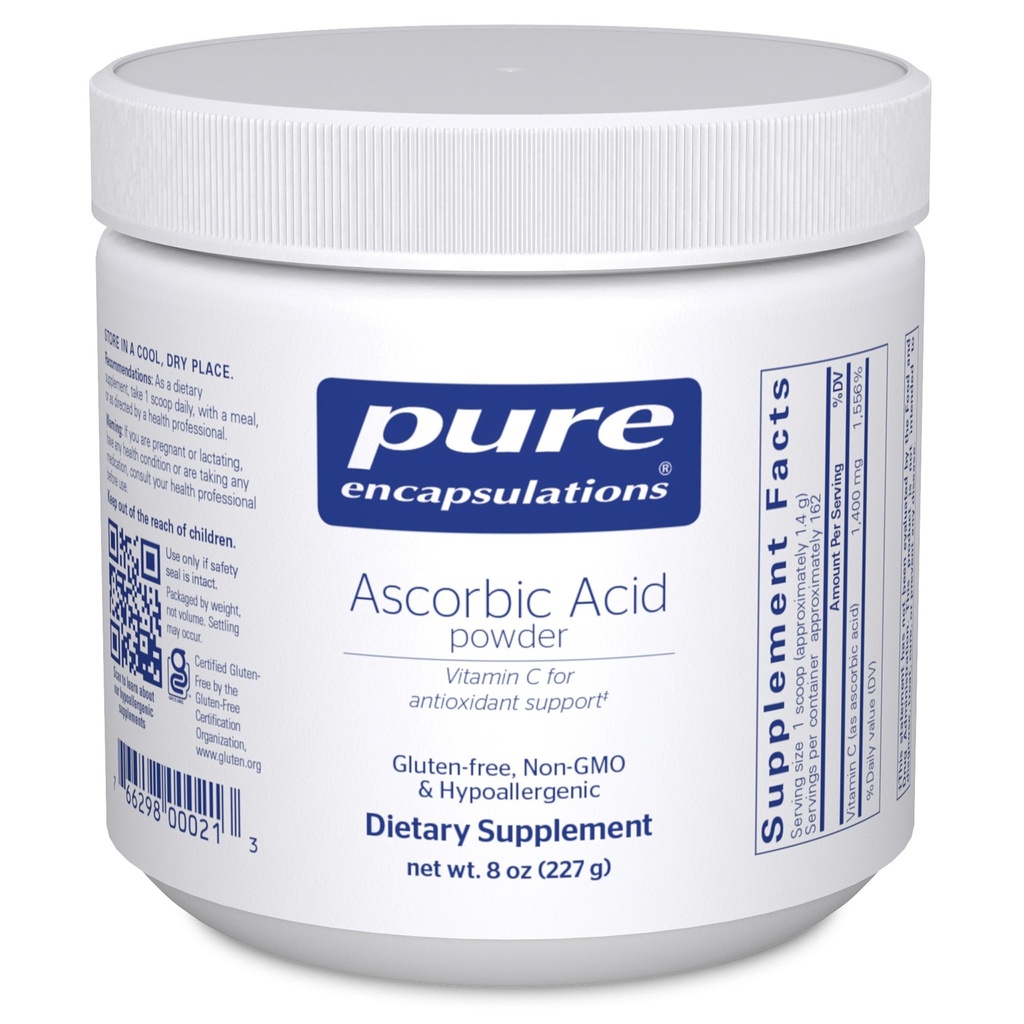 Encapsulamentos puros Pó de ácido ascórbico Suplemento hipoalergénico de vitamina C para suporte antioxidante*