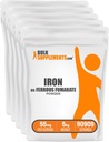 BulkSuplementos.com Fumarato ferroso em pó - mineral essencial, suplemento de ferro para homens e mulheres - sem glúten, 55mg por serviço, 1kg (2,2 lbs) (Pacote de 5)