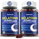 Maennyliy Melatonin 20mg Gummies para adultos - Açúcar grátis Melatonin Gummies Força extra com L-Theanina, Magnésio, Ashwagandha, Açafrão, D3 & Zinco - Não-Habit Forming