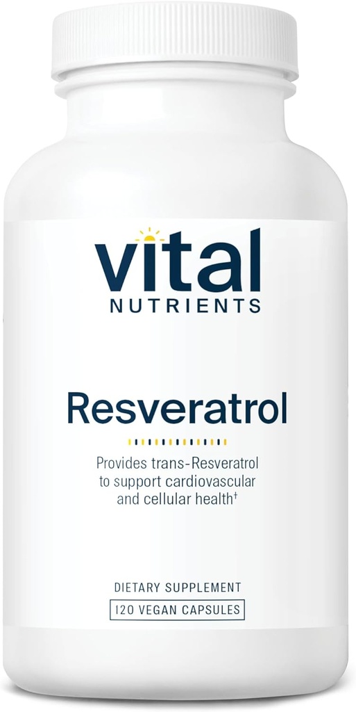 Nutrientes Vital Resveratrol Ultra Antioxidante de Alta Potência Trans Resveratrol para Apoio à Saúde Cardiovascular e Celular* Suplemento Vegan