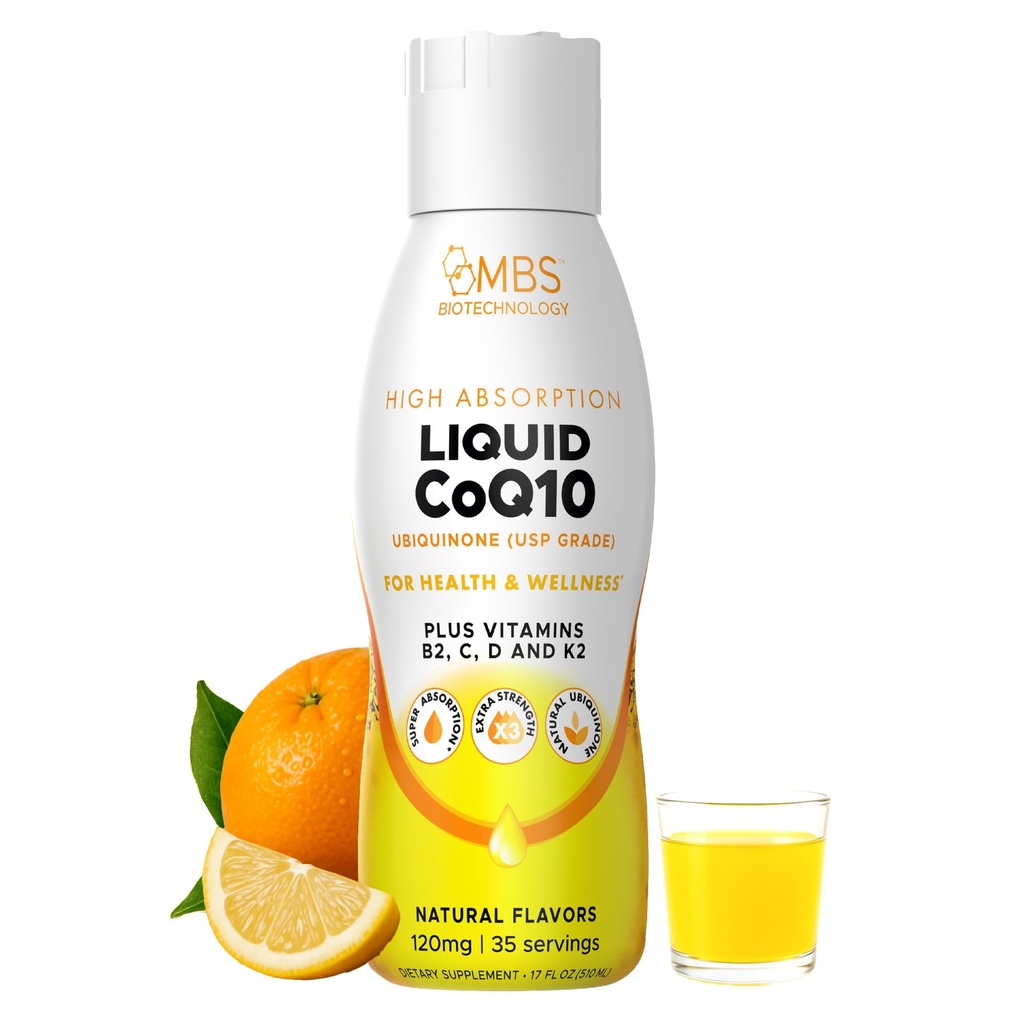 CoQ10 líquido 120mg de Ubiquinona biodisponível para Absorção Superior. Apoiar a saúde do coração, osso e pele com um antioxidante natural. 35 Servindo em uma garrafa conveniente de 17 onças.
