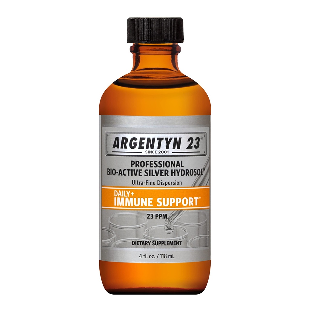 Suporte imunológico profissional Argentyn 23 - Prata coloidal, hidrosol de prata bio-ativa, 23 ppm, Twist Líquido Top, 4 Fl Oz (118 mL)