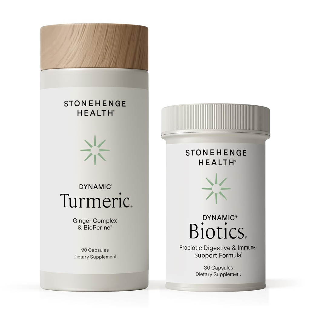 Stonehenge Health Dynamic Turmeric, Dynamic Biotics Probiótico: Joints and Digestion Support Bundle