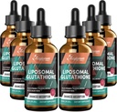 2000MG Gotas Lipossômicas de Glutationa, Absorção Ultra Alta, Destoxificação Natural, Sistema Imune & Suprot Pele*, L-Glutationa, Vitamina C & Ácido Hialurônico, Cápsulas Alternativas, 12.12 OZ