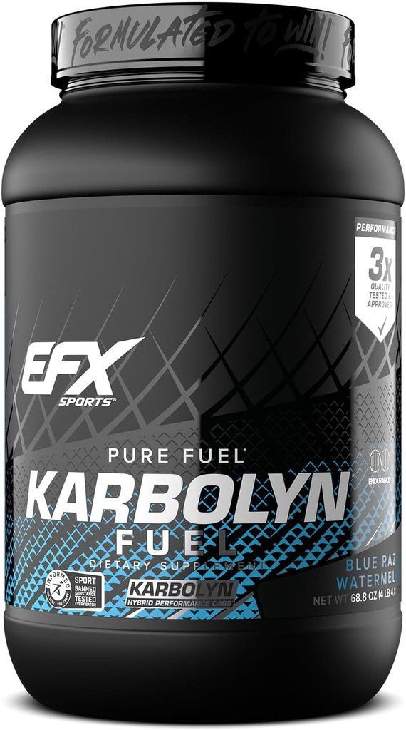 EFX Sports Karbolyn Combustível Rápido-Absorvendo Pó carboidratado . Carga de carboidratos, energia mantida, recuperação rápida .Stimulant Free .36 Servings (Melancia Azul Razz)