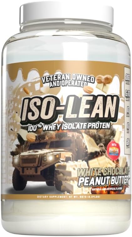 Isoleano, 100% Whey Protein Isolate, Baixo Açúcar, Maximize Recuperação, Veteren Propriedade e Operado (28 Servings, Manteiga de amendoim de chocolate branco)