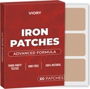 Patches de ferro (Pacote de 60) - 100% Natural Patch para Mulheres e Homens - com Biotina - Energia, Foco e Suporte Corporal - Fórmula melhorada