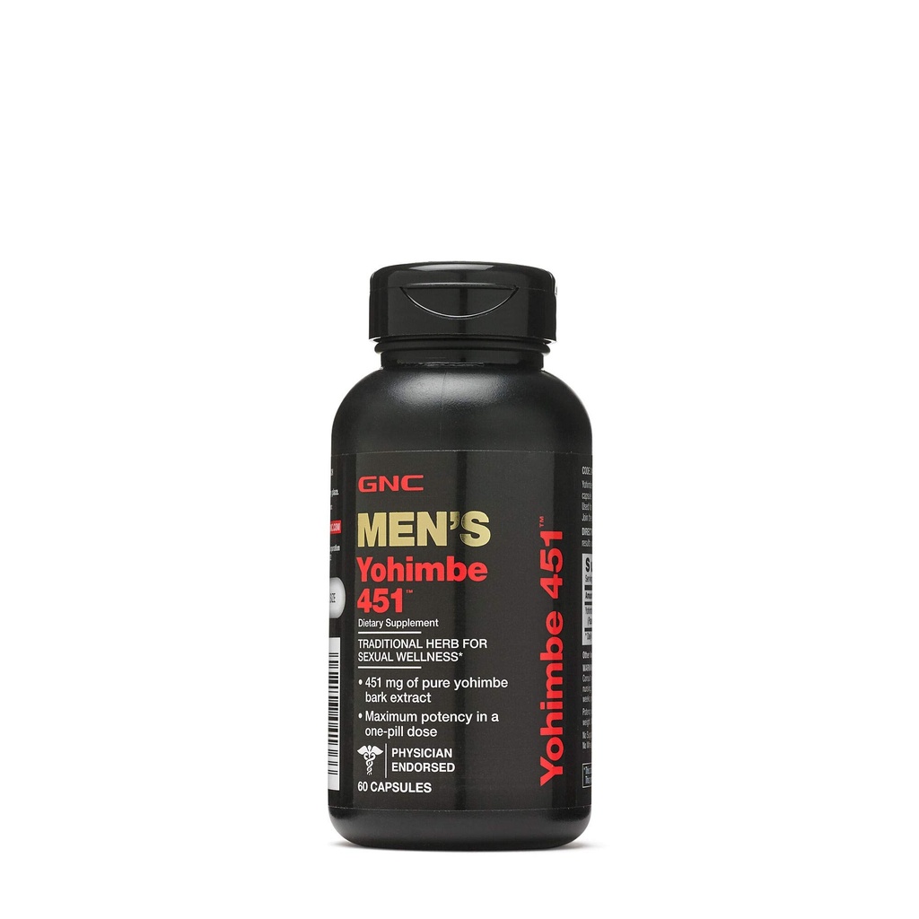 GNC Yohimbe 451, Pure Extract, 60 Cápsulas