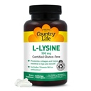 País Vida L-Lysine 500mg com B-6, Suporta Saúde Imune, Promove Renovação de Colágeno em Lábios e Boca, 100 Cápsulas Vegan, Certificado Glúten Grátis, Certificado Vegan