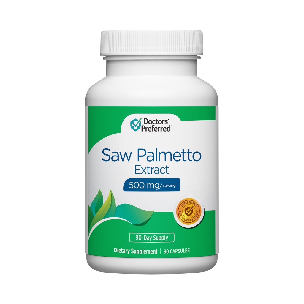 DOCTORS' PREFERRED Saw Palmetto para homens e mulheres Extrair Suplemento - 500 mg/Servir 90 Cápsulas