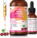 Suplemento de ferro para Mulheres Gotas: Suplemento de ferro líquido com vitamina C B12 e ácido fólico gentil Absorção Apoio Energia Fórmula Vegan não-constipante gotas de açúcar