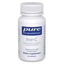 Encapsulamentos puros Ferro-C - 15 mg - 175 mg Vitamina C - Red Blood Cell Support* - Produção de energia - Pilha de ferro altamente biodisponível - Gluten Free & Vegan - 30 Cápsulas