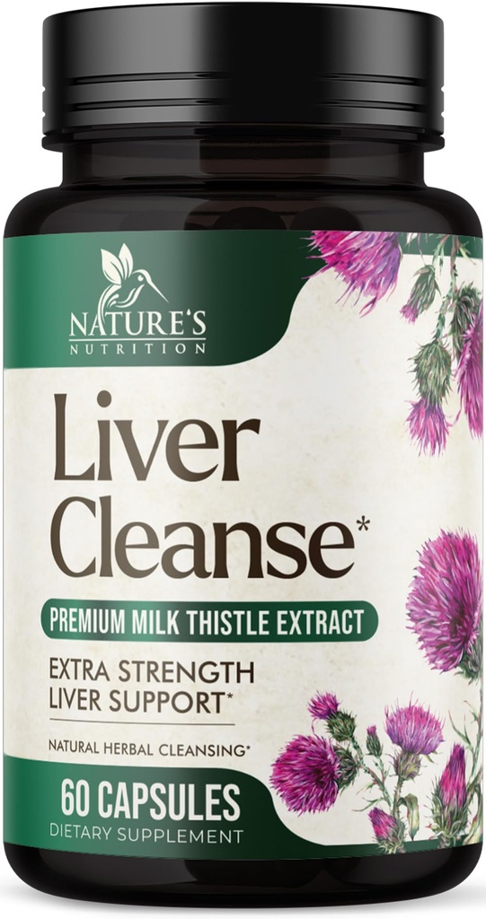 Fígado Cleanse Detox & Repair Formula - 20-in-1 Suplemento avançado de suporte de fígado com cardo de leite de silimarina, raiz de dente-de-leão, extrato de alcachofra, alcaçuz, cholina, & beterraba - 60 cápsulas de legumes