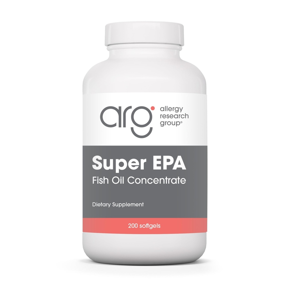 Grupo de Pesquisa de Alergia Super EPA - Suplemento Omega 3, Concentrado de óleo de peixe, EPA, DHA, Ómega 3 ácidos gordos, Anchovas de origem sustentável, Softgels - 200 contagem