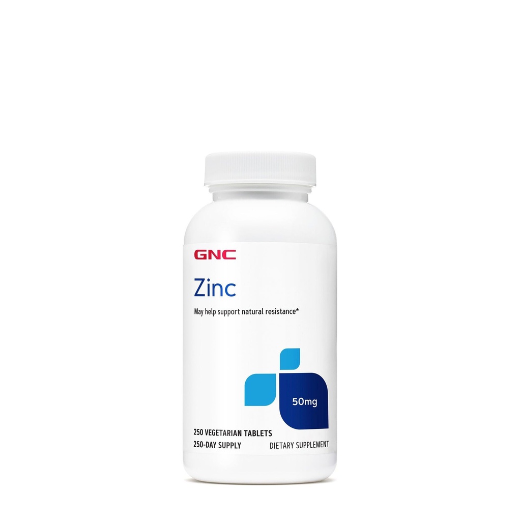 GNC Zinc 50mg Suplemento, Suporta Função Imune, 250 Servings