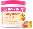 BelliWelli Fiber Supplement for Women & Men – Premium Daily Fiber Powder from Organic Acacia with Added Collagen, Electrolytes & Probiotics – No Bloat, Obstipation & Gut Health Support (Peach Mango)