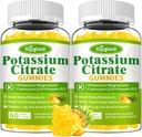 2 Pacote de pastilhas de citrato de potássio – Suplemento de potássio de alta potência para a saúde muscular, alívio de cãibras na perna, equilíbrio eletrolítico – Vegan, Não-GMO, Sem glúten, flavor de abacaxi, 120 contagem