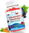 Gomas de condroitina de Glucosamina Biodisponível com Cúrcuma e HSH, Boswellia - Suplemento de Suporte Conjunto - Suporte de Cartilagem, Flexibilidade e Força - 60 Gummies