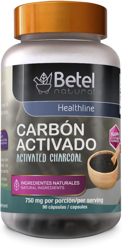 Betel Natural Carbon Activado Capsulas - Carvão Activo 90 Cápsulas