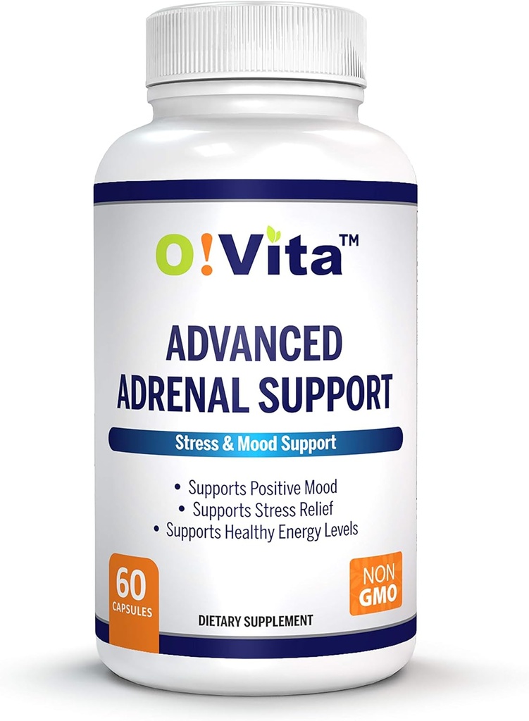 Suporte Adrenal Avançado com Ashwagandha, Panax Ginseng, Suporta fornecimento de 2 meses de saúde da Gland Adrenal (60 cápsulas não-GMO)