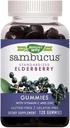 Maneira da natureza Sambucus Elderberry com vitamina C e zinco, 120 chicletes