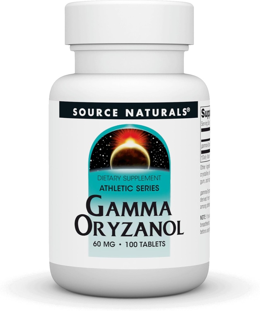 Fonte Naturals Gamma Oryzanol 60 mg - Série Atlética Suplemento dietético - 100 Comprimidos