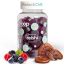Troop Reishi Pastilhas de cogumelos - Pastilhas calmantes para adultos e crianças - Suplemento Foco para Stress, Relaxação, Suporte Imune - 4000mg Triplo-Extraído Frutado Corpo - Berry misto, 60 Contagem