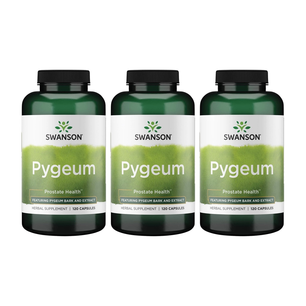 Swanson Pigeum - Suplemento de ervas - Suplemento de saúde masculino - (120 cápsulas cada, 400 mg) 3 embalagem