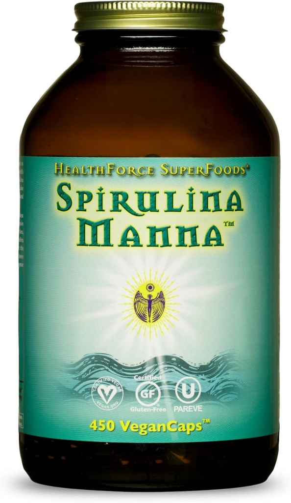 HealthForce SuperFoods Spirulina Manna - Cápsulas - 450 Cápsulas Vegan