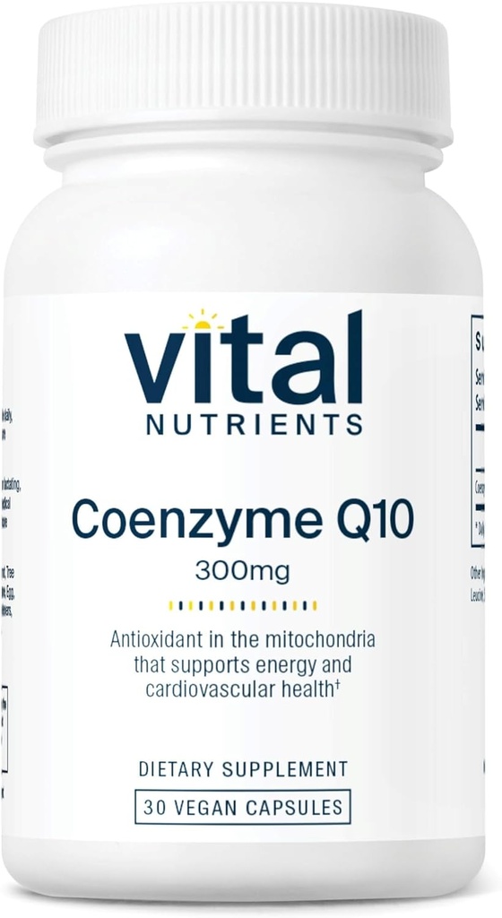 Nutrientes Vital CoQ10 300mg Suplemento Vegan □ Antioxidante Potente de CoEnzyme Q10 para apoiar os níveis de saúde do coração e energia*