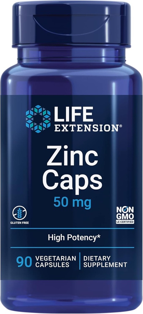 Extensão da Vida Lisina 620mg e Zinco 50mg - 100 Cápsulas Vegetarianas e 90 Cápsulas Vegetarianas