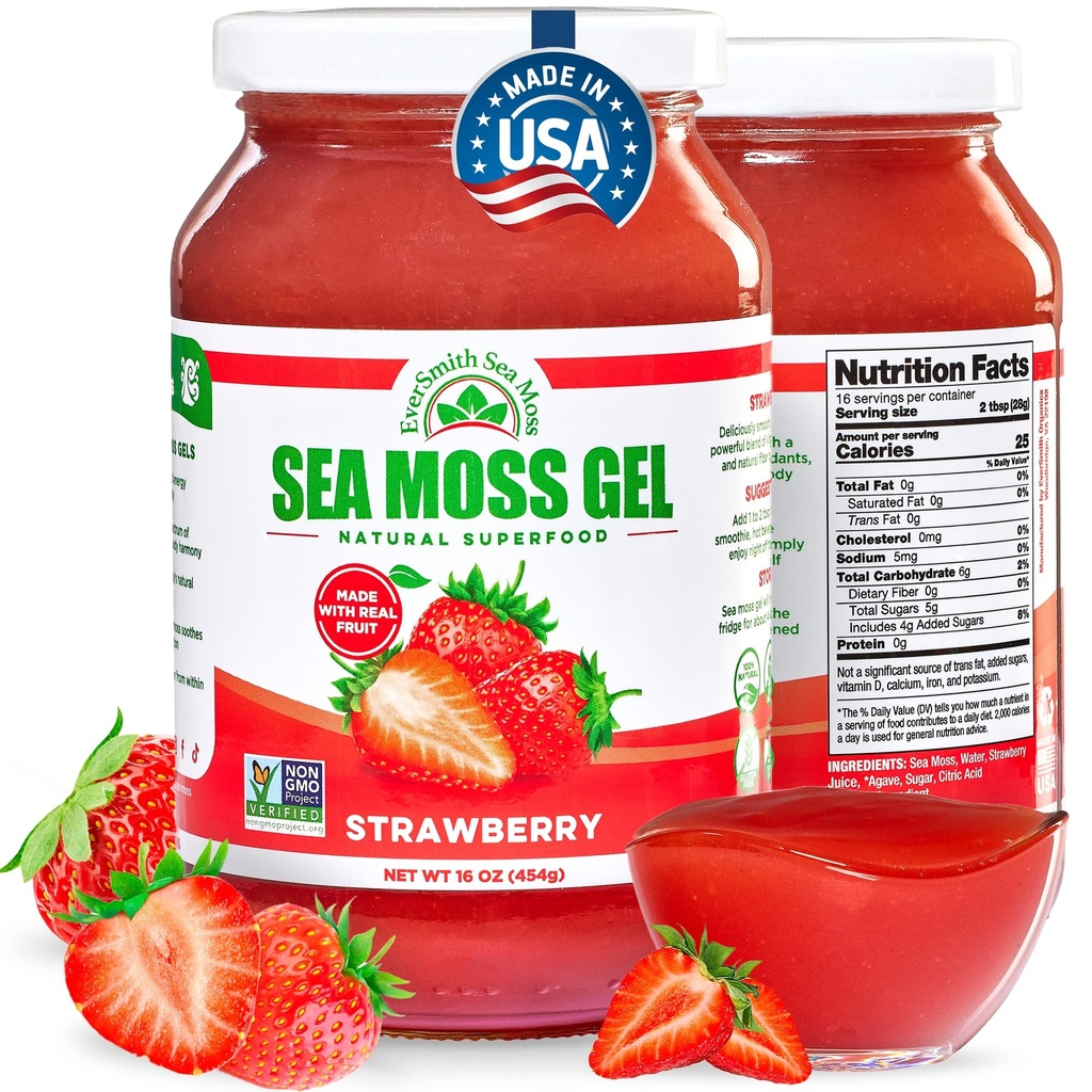 Wildcrafted Irish Sea Moss Gel □ Made in USA Rico em Vitaminas & Minerals □ Sea Moss Gel Raw □ Suplemento Nutricional