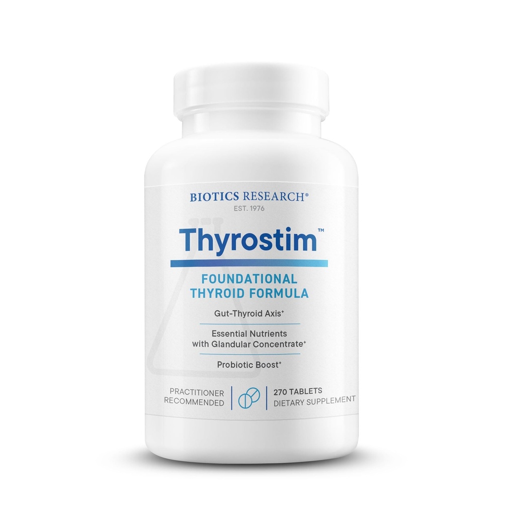 Biotics Research ThyrostimTM-Endocrine & Thyroid Support for Women & Men-Suplemento Balance Thyroid Hormones, Suporta Gland Thyroid, Boost Metabolism, Ajuda Digestion & Sistema Nervoso–270 Comprimidos