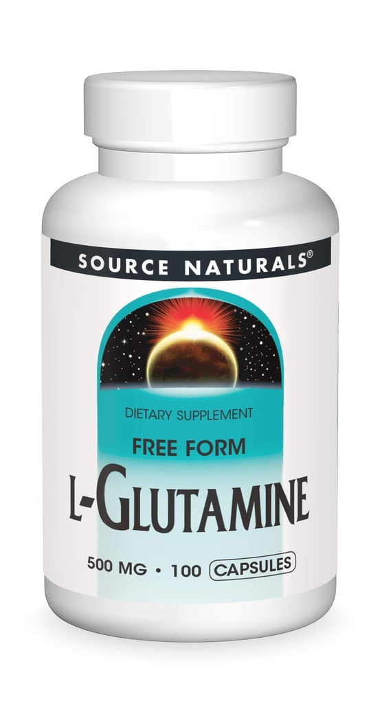 Naturals fonte L-Glutamina - Aminoácido de forma livre que suporta energia metabólica - 100 cápsulas