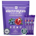 Keppi Electrolytes Powder Packets – Blueberry Romã 30 Servings – Sem Suplemento de Hidratação de Açúcar com Potássio, Magnésio, Sódio – Keto, Vegan, Fasting-Friendly, Zero Pacotes de Hidratação Calórica