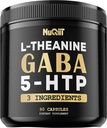 3in1 Suplementos GABA 750mg L-Teanina 200mg e 5-HTP (5-hidroxitriptofano) - Equivalente a 1000mg - Suporte Saúde do Cérebro, Concentração, Humidade Confortável - 90 Cápsulas