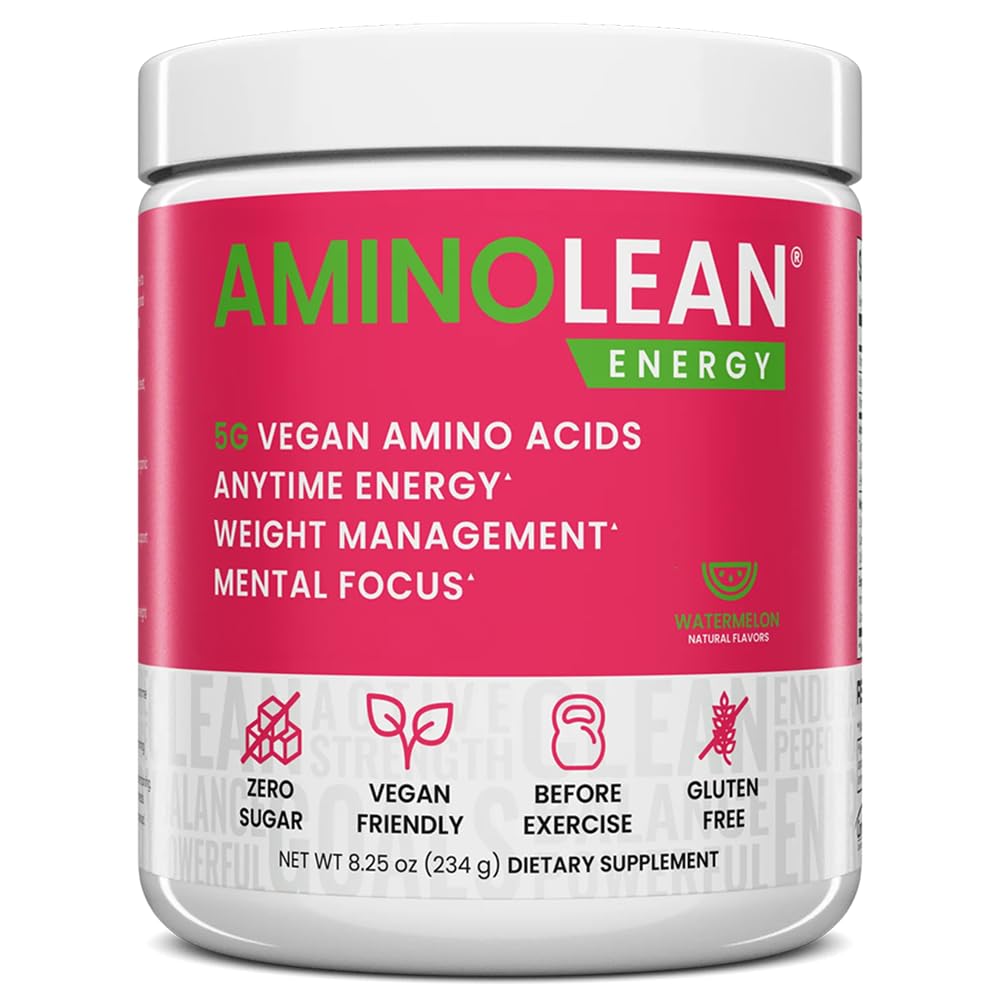 RSP Nutrition AminoLean Pré Treino Pó, Energia Amino & Gestão de Peso com BCAA Aminoácidos e Cafeína Natural, Pré-treino Boost para homens e mulheres, 30 Serv