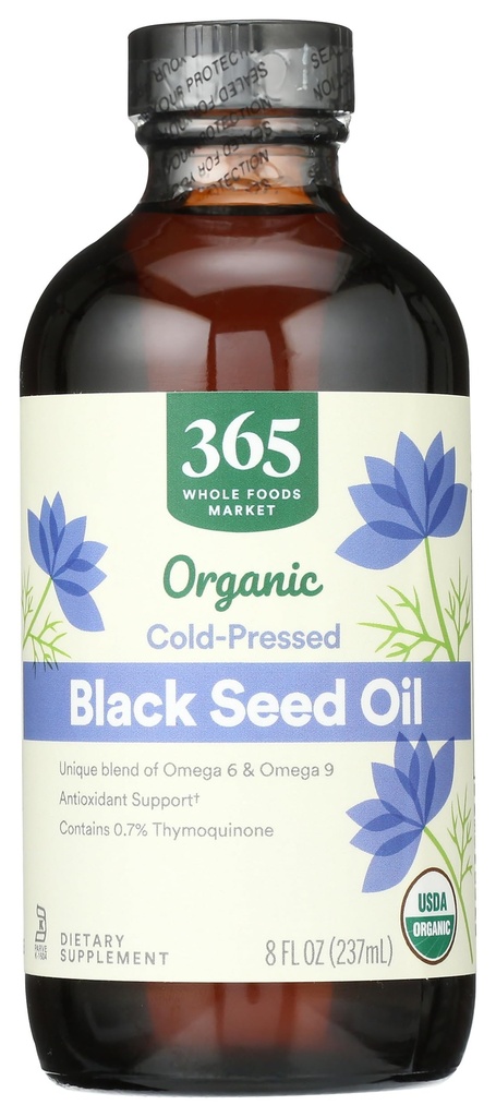 Mercado inteiro de alimentos, óleo de semente preta orgânica, 8 Fl Oz